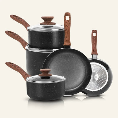 Essential 8 Piece Non Stick Granite Cookware Set