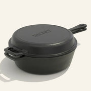 2 in 1 Pre Seasoned Cast Iron Combo Cooker