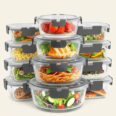 24-Piece Glass Food Storage Set with Airtight Lids
