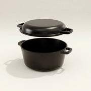 2 in 1 Pre Seasoned Cast Iron Dutch Oven with Griddle Lid