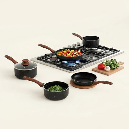 Essential 8 Piece Non Stick Granite Cookware Set
