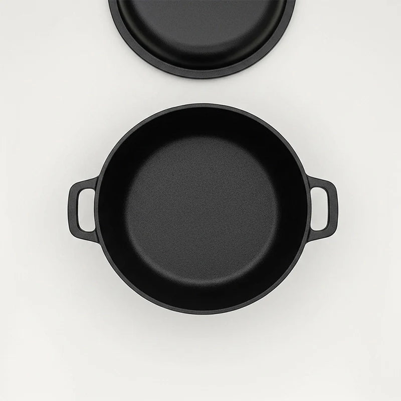 2 in 1 Pre Seasoned Cast Iron Dutch Oven with Griddle Lid
