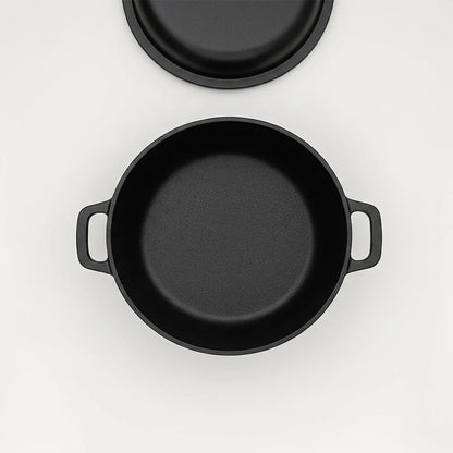 2 in 1 Pre Seasoned Cast Iron Dutch Oven with Griddle Lid