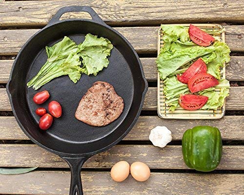 KICHLY Pre-Seasoned Cast Iron Skillet - Frying Pan - Safe Grill Cookware  for Indoor & Outdoor Use - 12.5 Inch (32 cm) Cast Iron Pan : :  Home & Kitchen