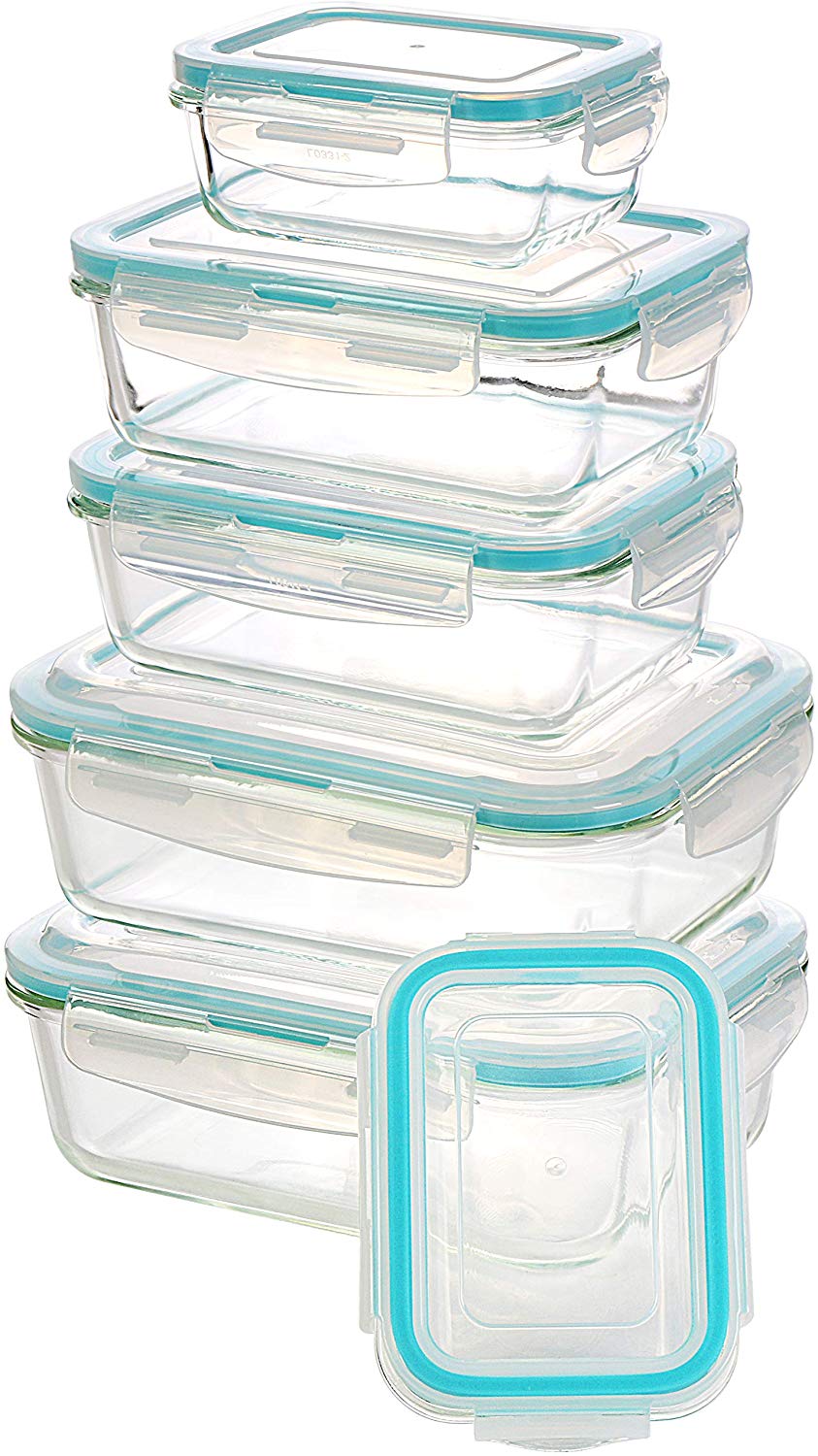 Glass Food Storage Container Set 12 Pieces 6 Containers And 6 Lids