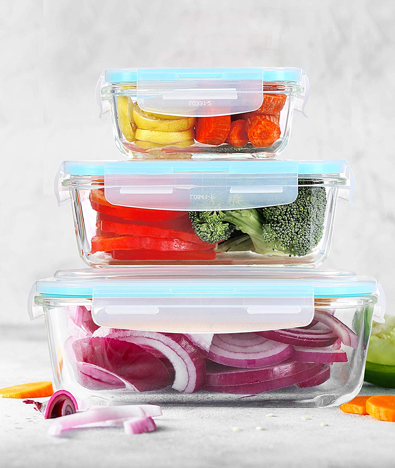 KICHLY Plastic Airtight Food Storage Containers - 18 Pieces (9 Containers & 9 Lids) Plastic Food Containers with Lids for Kitchen & Pantry Lea
